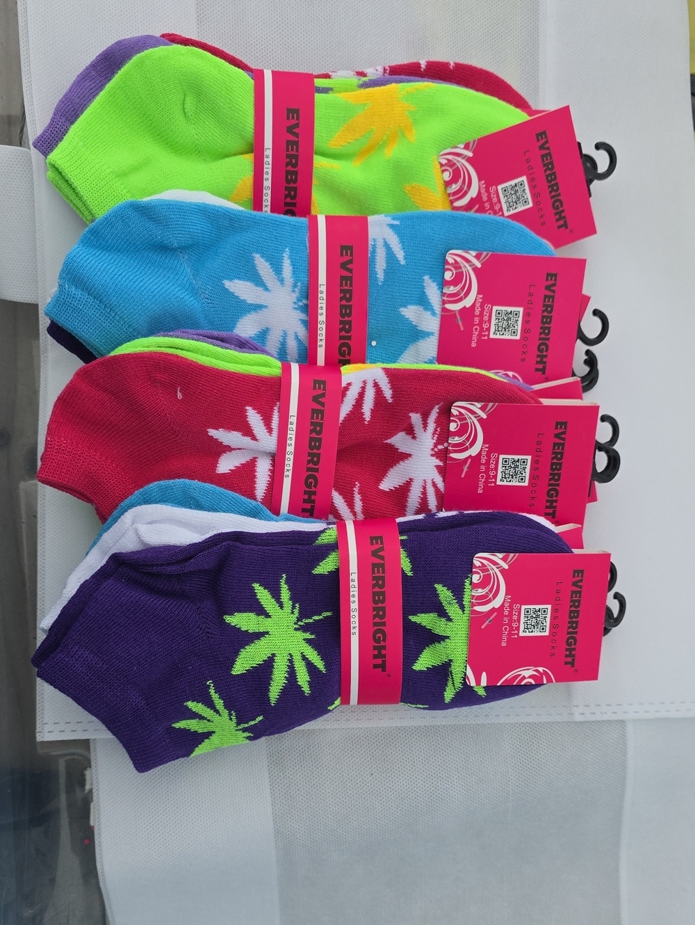 Everbright Women’s Low-Cut Ankle Socks - Purple, Red, Blue, Green
